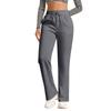 Gefütterte Damen-Jogginghose mit weitem Bein und Taschen für Freizeit und Alltag