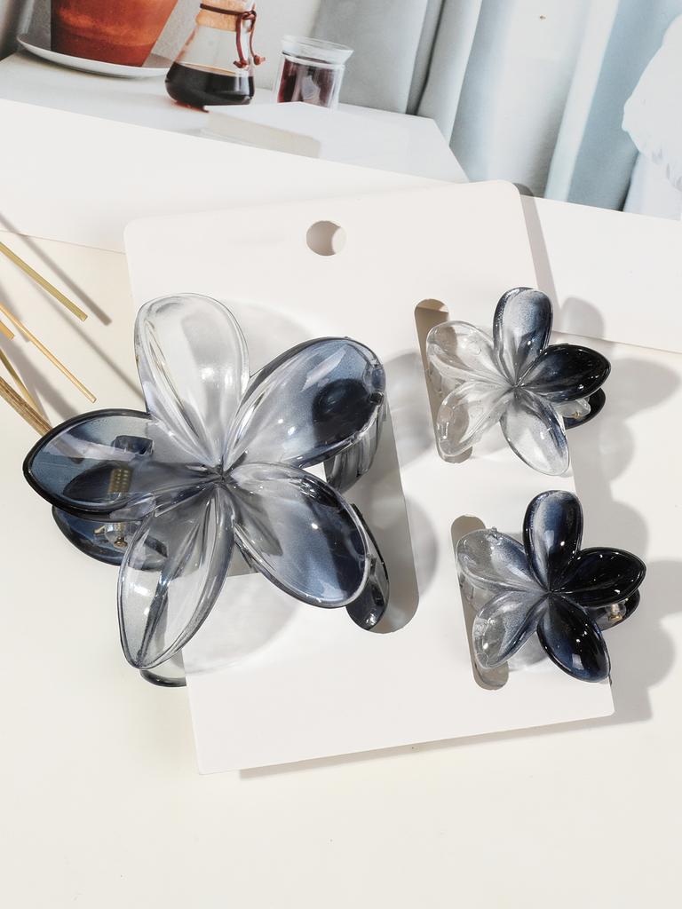 3 Pcs Hawaiian Hair Claw Clip for Women,Flower Marble Vein Hairpin Barrette Summer Vacation Beach Cute Fashion Hair Accessories