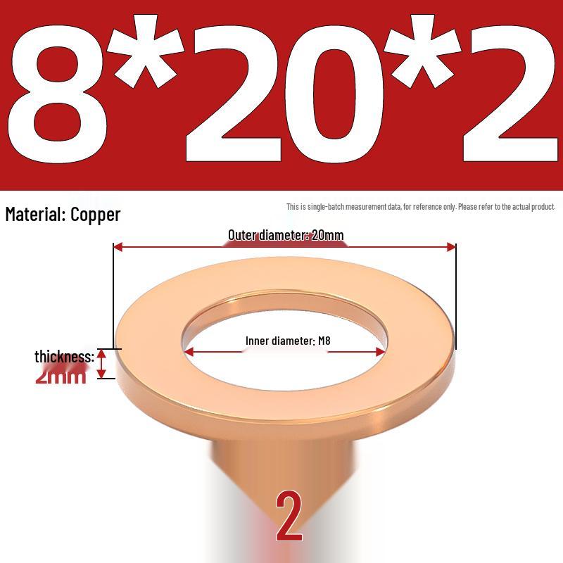 National Standard Red Copper Gasket Seal Ring and Flat Washer M3-M60mm for Marine Instruments