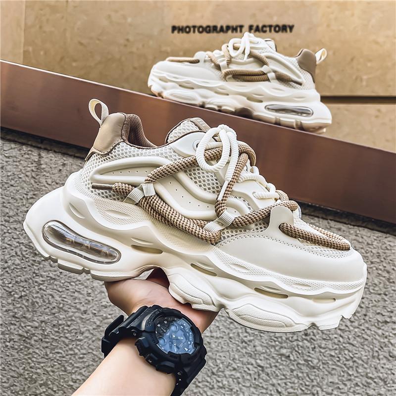 

Summer men s shoes breathable sports shoes men s little white shoes running casual mesh dad shoes lightweight platform shoes 44 бежевый