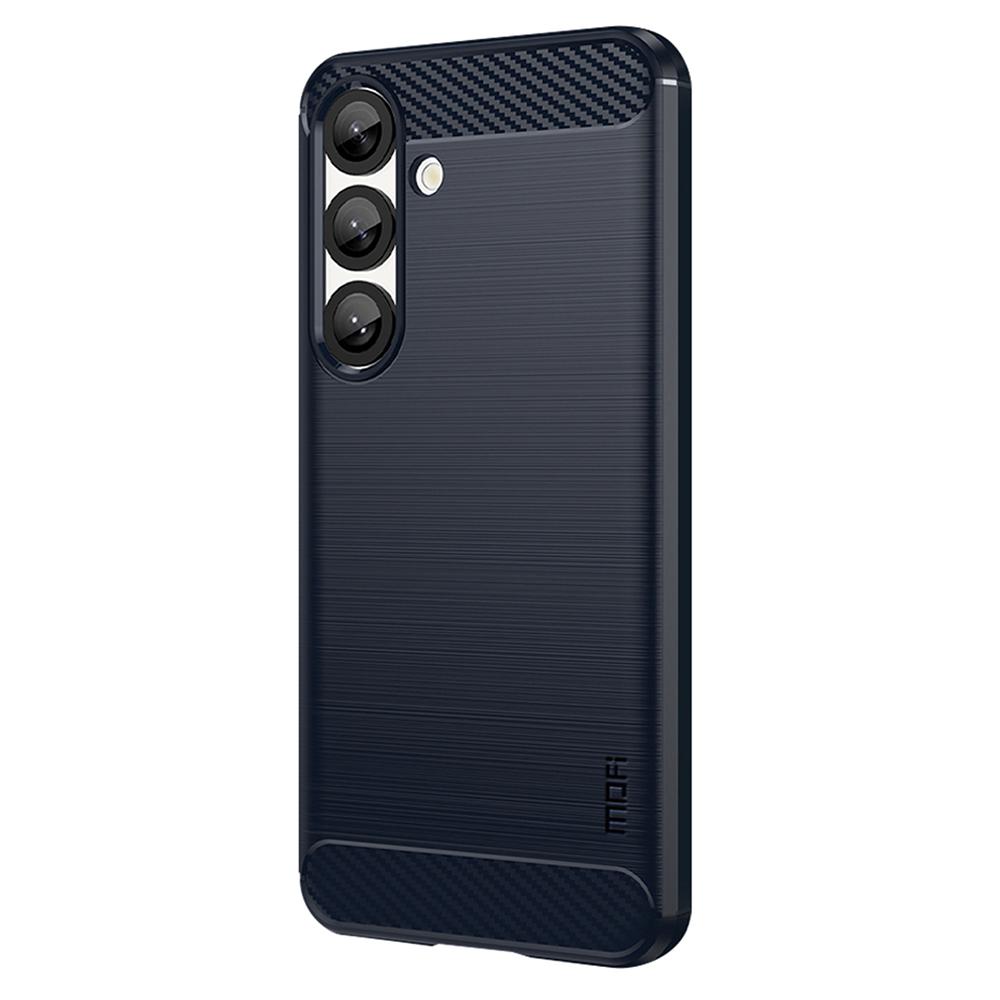 

MOFI JK TPU Series-1 For Samsung Galaxy S25 Case Carbon Fiber Texture TPU Soft Phone Cover Blue