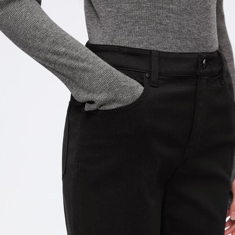 Langzi Vintage High-Waist Raw Hem Straight-Leg Jeans