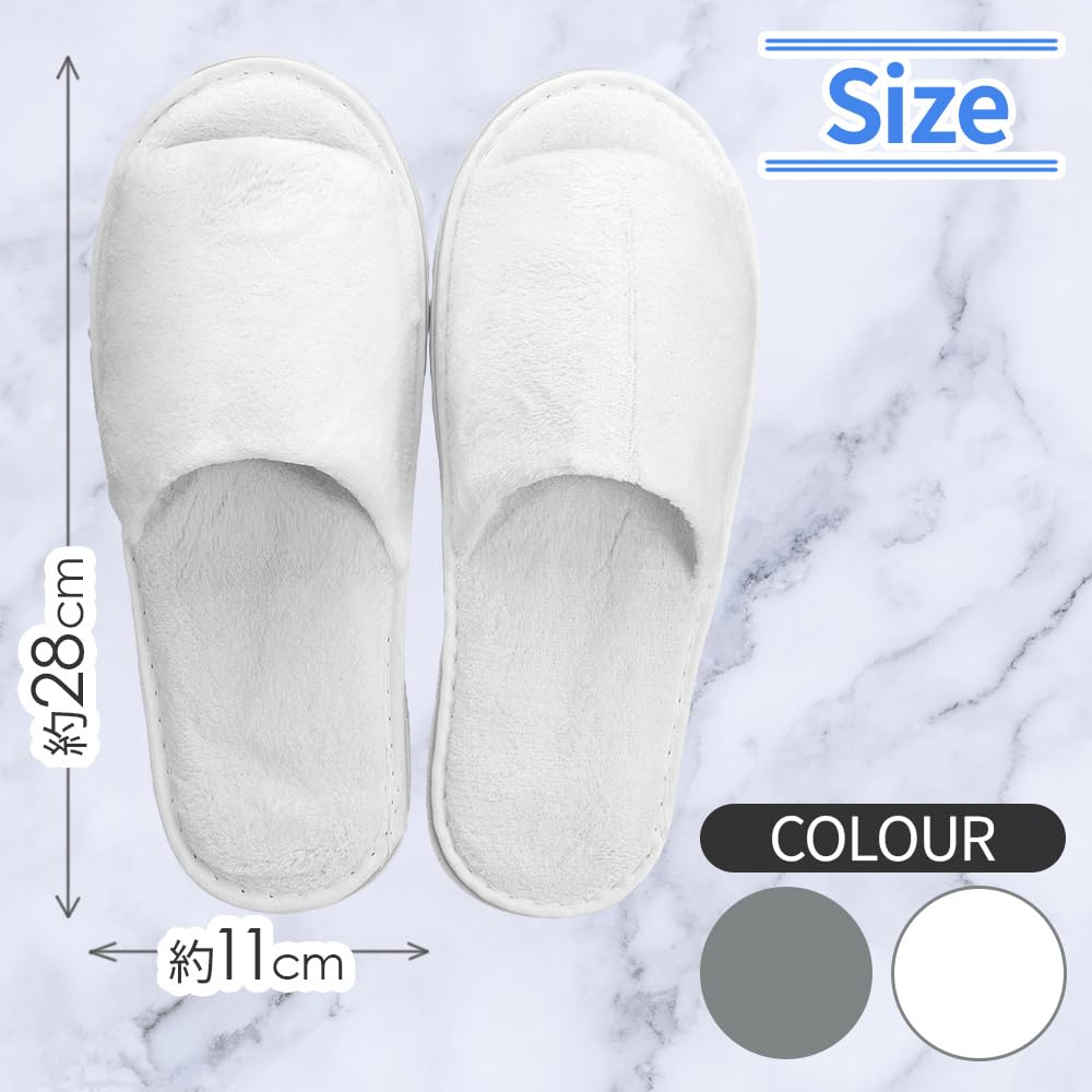 Fluffy room front for travel and set of 10 Japanese shoe one size fits slippers, shoes, opening, unisex, guests, (gray, sizes, adult, alphabet, all)