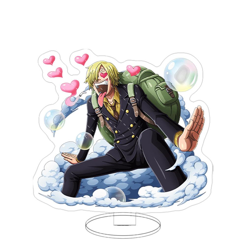 Stand Acrilico Grande Ornamenti Cartone Animato Pirata Luffy Sauron Espositore da Tavolo Spettacolo di Fumetti Vendita All'Ingrosso Consegna