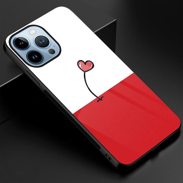 Pouzdro z tvrzeného skla Love Heart pro Iphone 14pro Max 13 11 12 Mini Xs Xr X Kryt pro Iphone 7 8 6s Plus Se 2022 Coque Capa