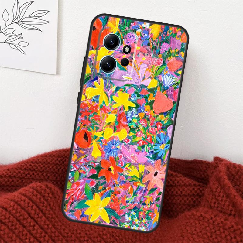 Buntes Blumenmalerei Kunstetui Für Xiaomi Redmi Note 13 9 10 11 12 14 15 Pro Plus Hülle Für Redmi 15 C 12C 13C 14C 10C