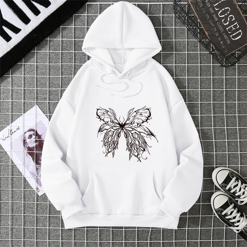Butterfly Personality Fun Women's Fashion Hoodie Sweatshirt Casual Soft Women's Hoodie Graphic T Shirts Retro Women Clothing Y2K