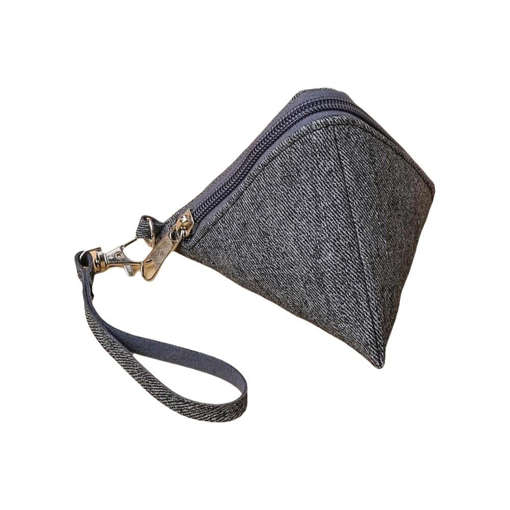 

Polyester Denim Zongzi Pendant Pouch Chinese Style Solid Color Triangle Cloth Hanging Bag Hanfu Accessories Mini серый