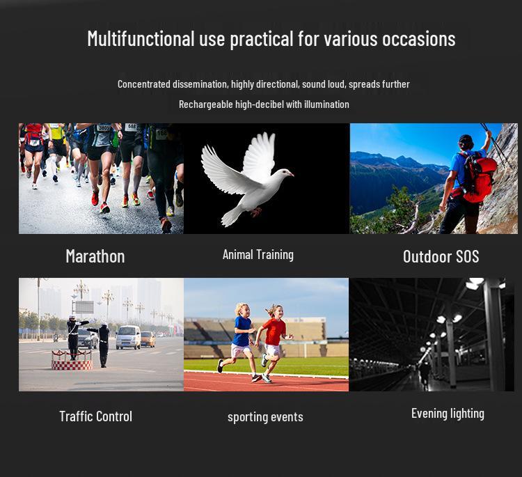 Rechargeable Electronic Whistle for Sports, Pet Training, Traffic Control, and Outdoor Survival