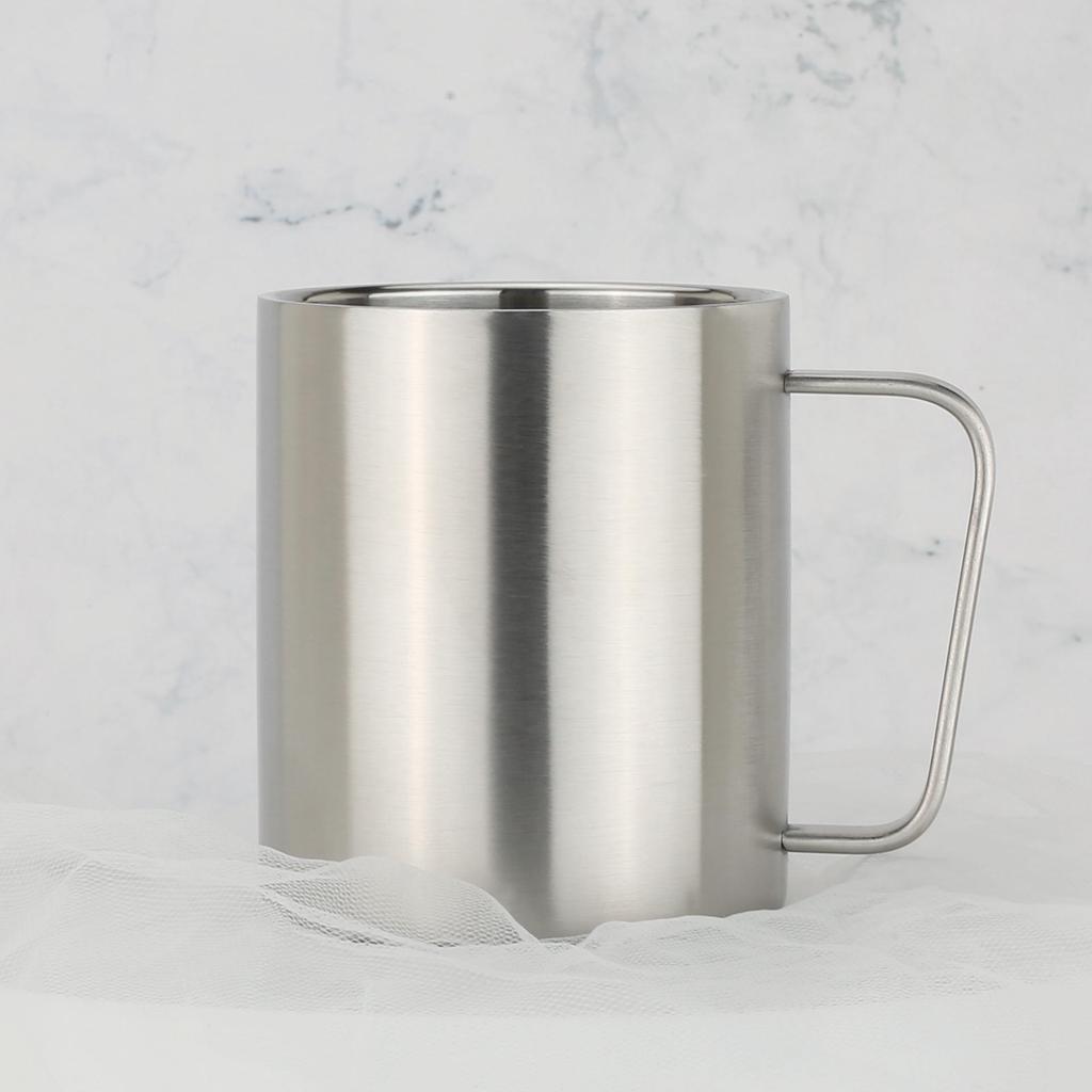 300ml Double-Layer Insulated Coffee Cup - 304 Stainless Steel, Thermal Milk and Mouthwash Cup, Customizable Logo.