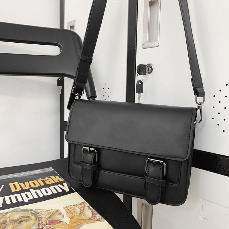 Crossbody bag men's bag new trendy brand messenger bag casual PU neutral shoulder bag portable small square bag