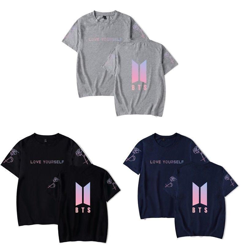Bts Print T Shirt Short Sleeve Cotton Casual Wear For Fans Fashion