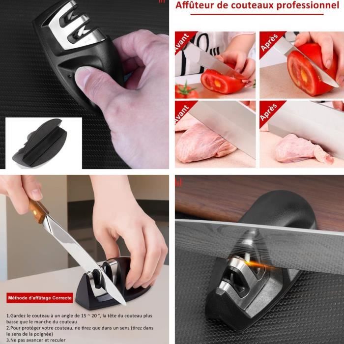 Knife Sharpener,Mini Knife Sharpener,2-in-1 Manual Kitchen Knife Sharpener,Portable 2-Stage Sharpener,for Home