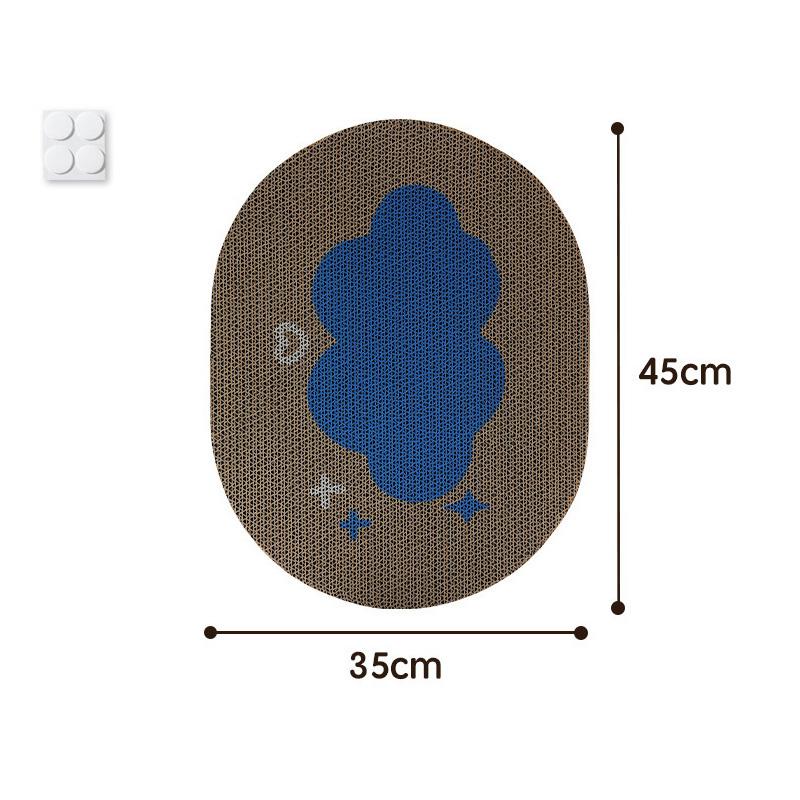 

Гофрированная когтеточка для кошек, интерактивная доска для царапания кошек, наклеиваемые скребки для домашних животных, овальные игрушки для точения когтей котят C