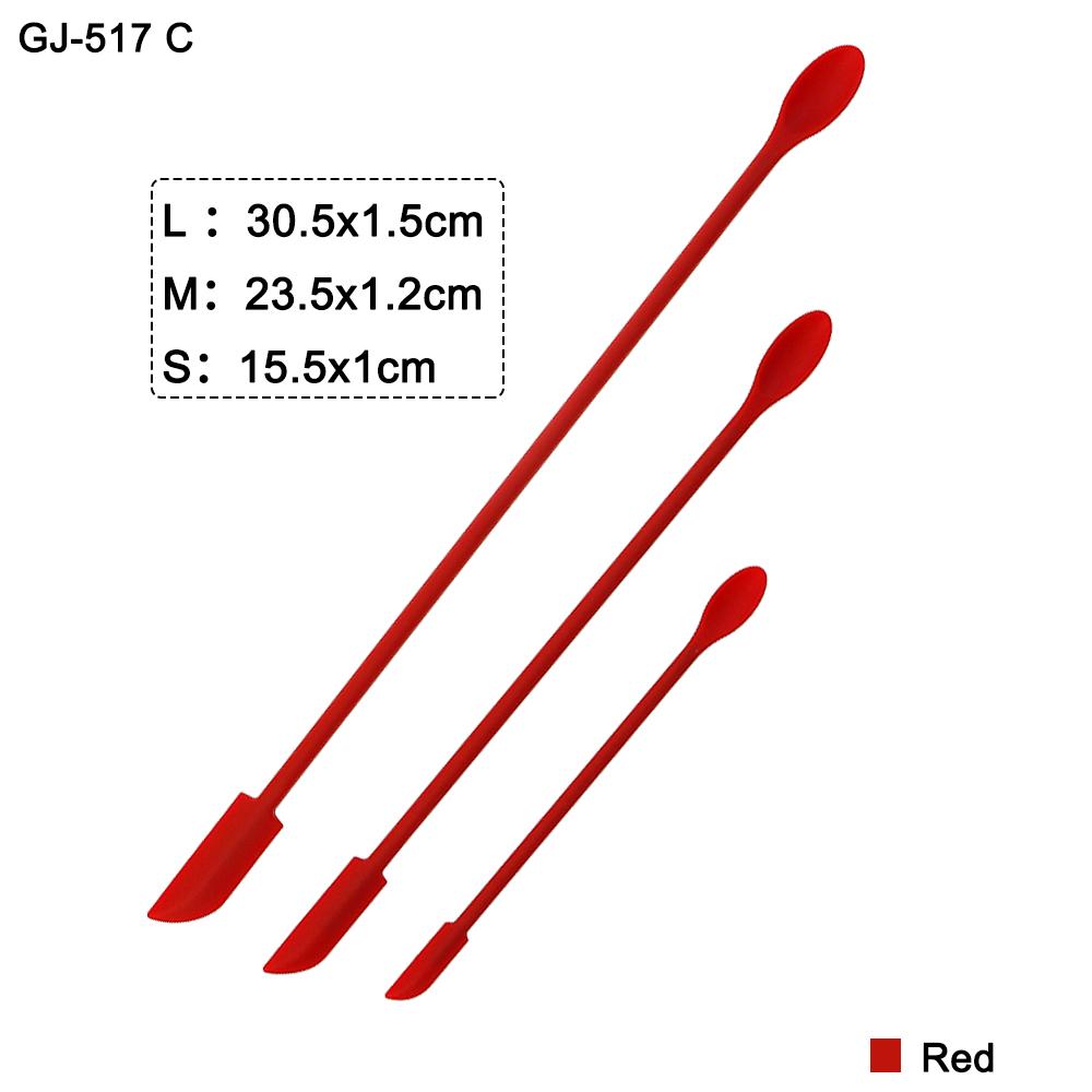 3 Pcs/Set 3 Colour 48G Silicone Anti-Stick Double Head Mini Spatula Small Tip Jam Scraper With Spoon Kitchen Baking Tool