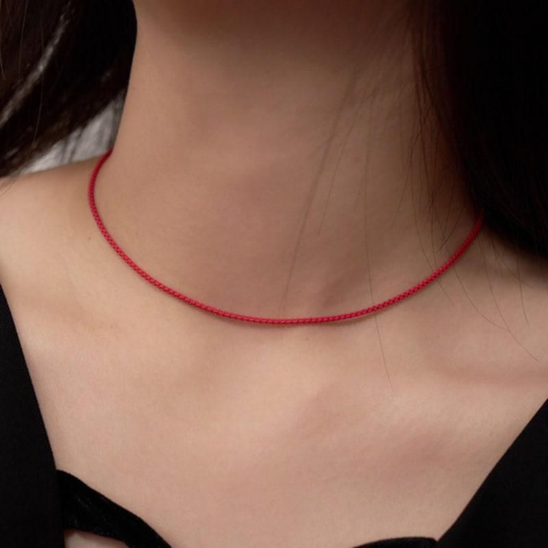 Geegee Matt Chain Necklace - Red