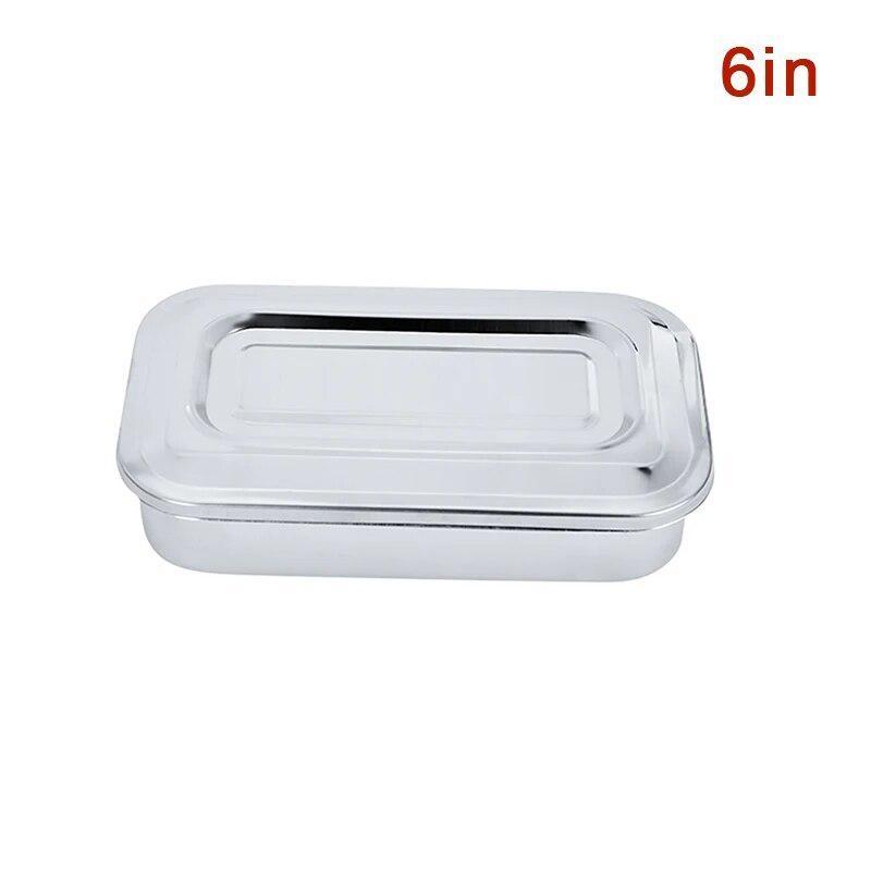 

Лоток для стоматологічних інструментів із нержавіючої сталі 201, кришка для хірургічного догляду, контейнер для стерилізатора для медичного обладнання для ящика для зберігання стоматолога 6in