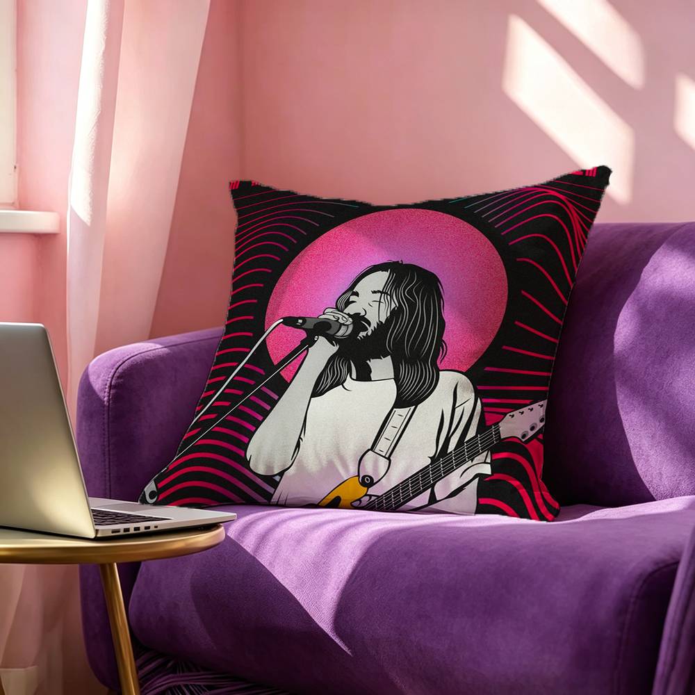 TTame Impala Psychedelic Pillow Case Square DoubleSided Sofa Cushion Cover Bedroom Bedside Pillow