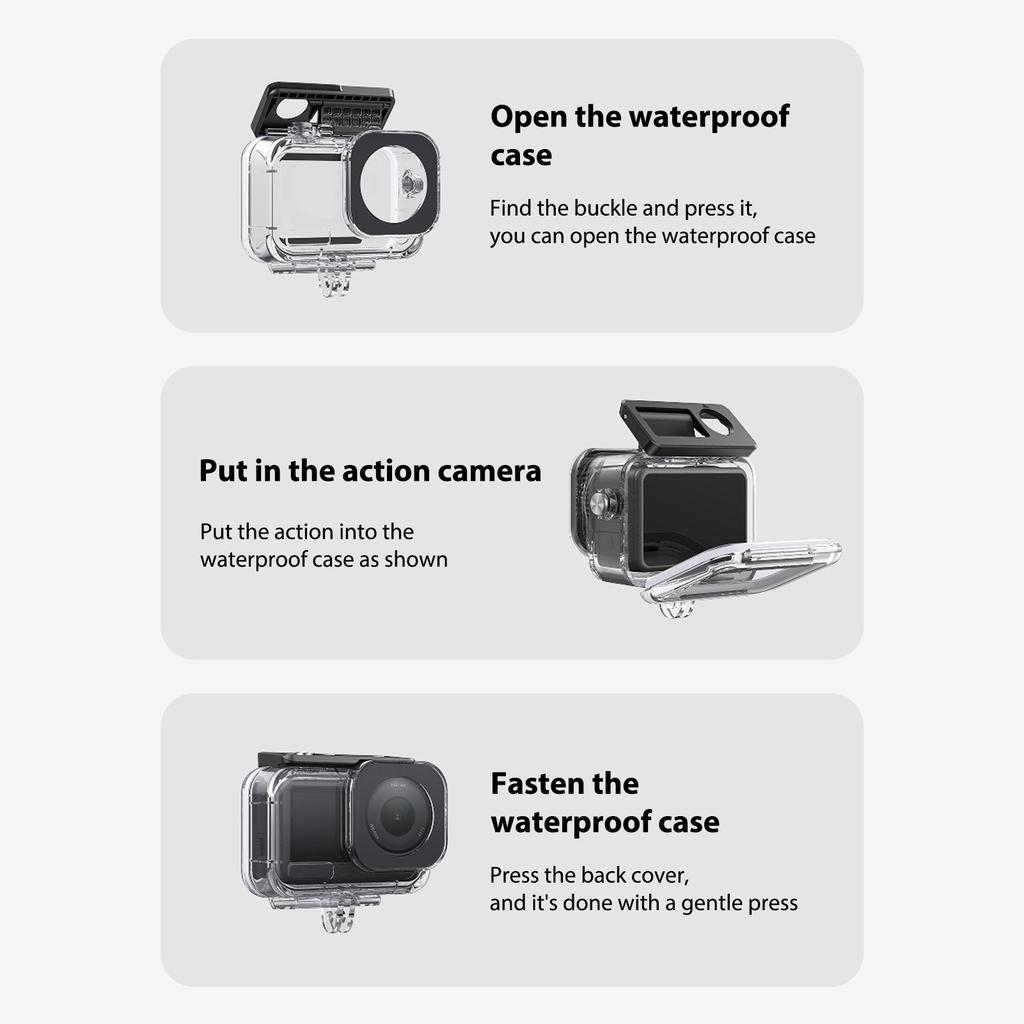 60M 196FT Water Proof Case Underwater Dive Case Housing Shell Fit for DJI Osmo Action 6