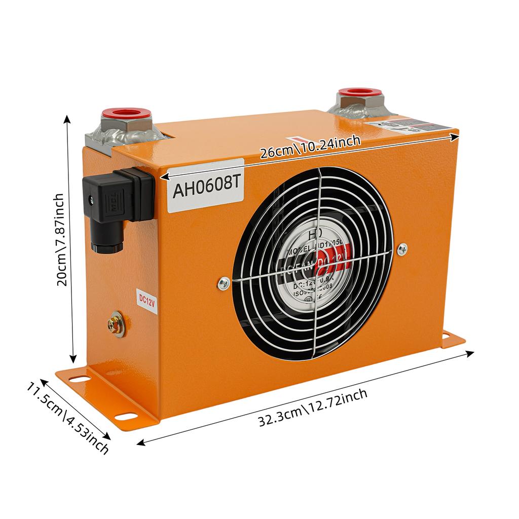 12V Luft-Öl-Kühlmaschine AH0608T | 60LPM Hydraulikölkühler, Vollkupfermotor, ≤2MPa Arbeitsdruck