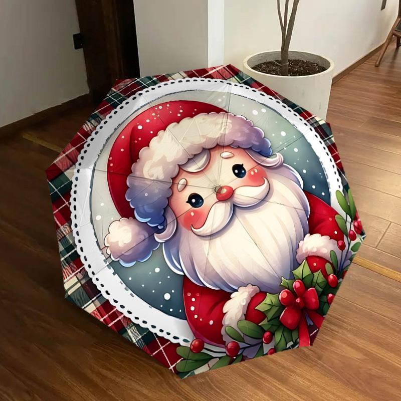 1 Stück Automatischer Klappschirm Weihnachtsmann, Robuste 8-Rippen-Konstruktion, Perfekt für den Alltag yy251114172