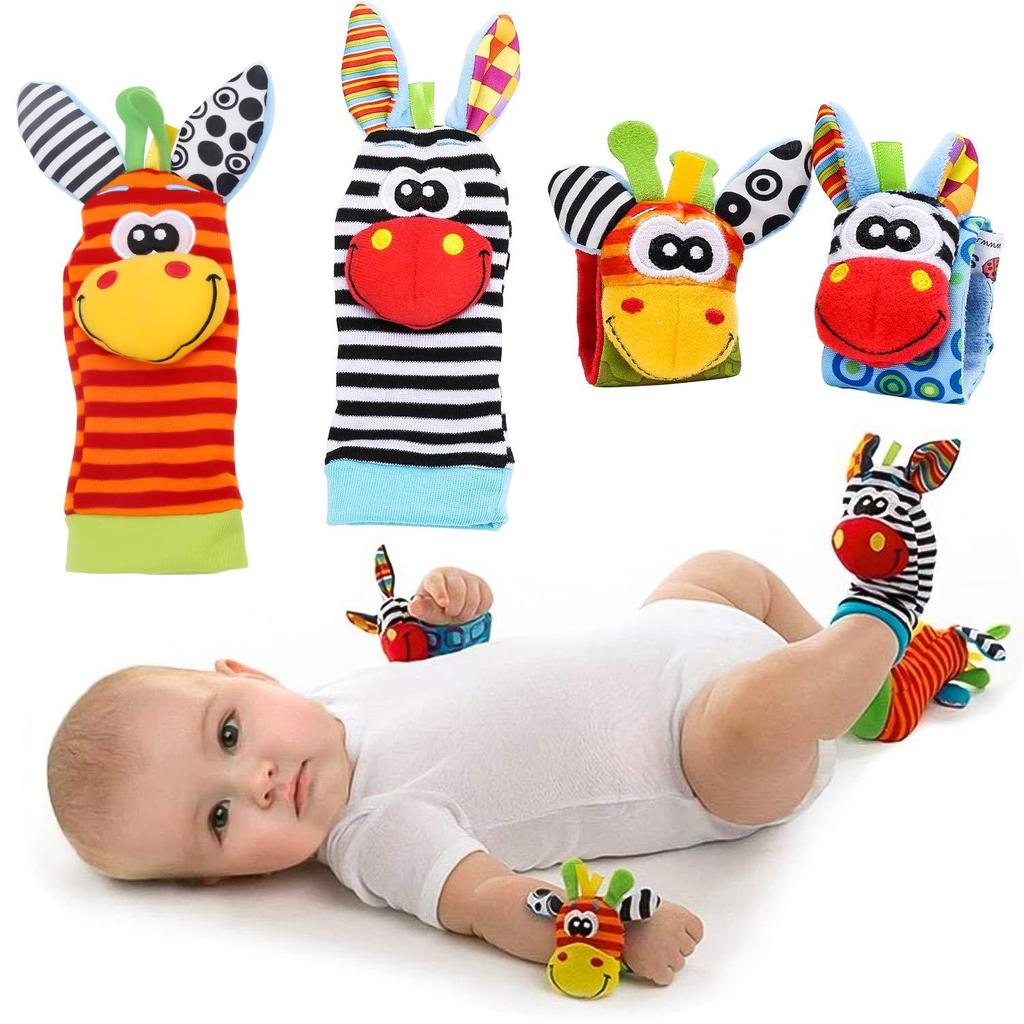 Calzini Sonaglini per Neonati Giocattoli Sensoriali Bambini da 0 a 12 Mesi Calzini per Neonato Piedi e Polsi Sonagli Calzini per Bambina Bambino