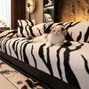 Winter Rabbit Plush Zebra Pattern Sofa Cushion  New Straight Row Sofa Cover Cloth Towel Warm Fleece Seat Cushion Cross-Border