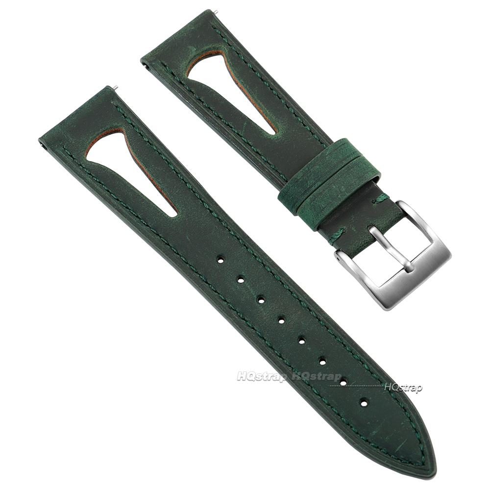 Oil Wax Leather Watchband Retro Cowhide Strap 20mm 21mm 22mm 24mm Breathable Waterproof Wristbelt Quick Release Bracelet