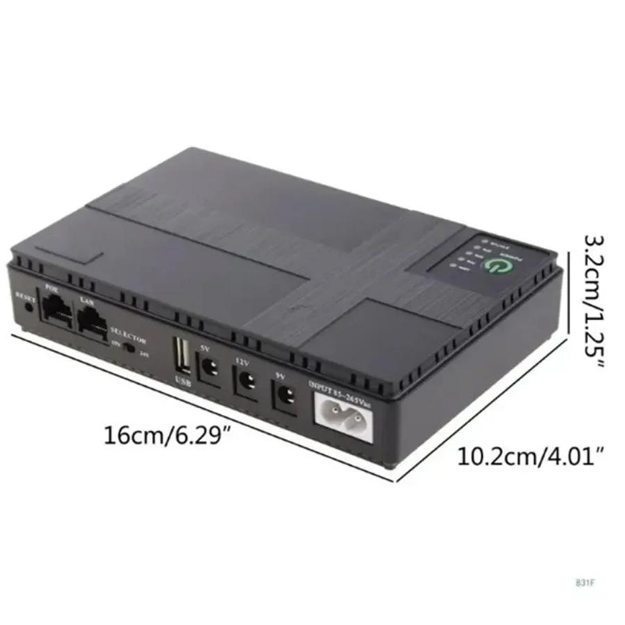 DC UPS Battery Backup 8800/10400mAh 5V 9V 12V 2A 15V 24V 1A Output Uninterruptible Power Supply 85‑265V UPS Battery Backup