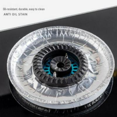 Gas Stove Protector: Oil-Proof Pad & Round Tin Foil Ring - Kitchen Aluminum Foil Cleaning Mat