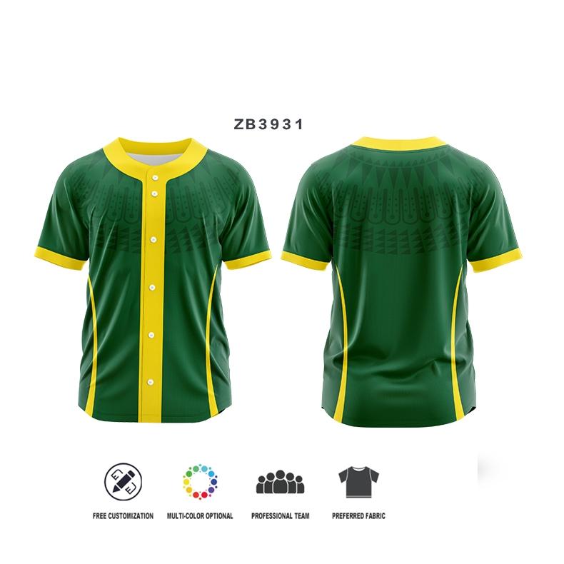 Customizable Men Spirit Button Baseball Jerseys Hip Hop Baseball T-Shirt Sublimation Printed Name Number Logo Uniforms ZB3924