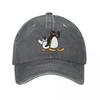 Pingu Unisex Dámská Baseballová Čepice Tučňák Opotřebovaný Džínový Prané Klobouky Čepice Klasická Venkovní Běhání Golf Nastavitelná Snapback Čepice