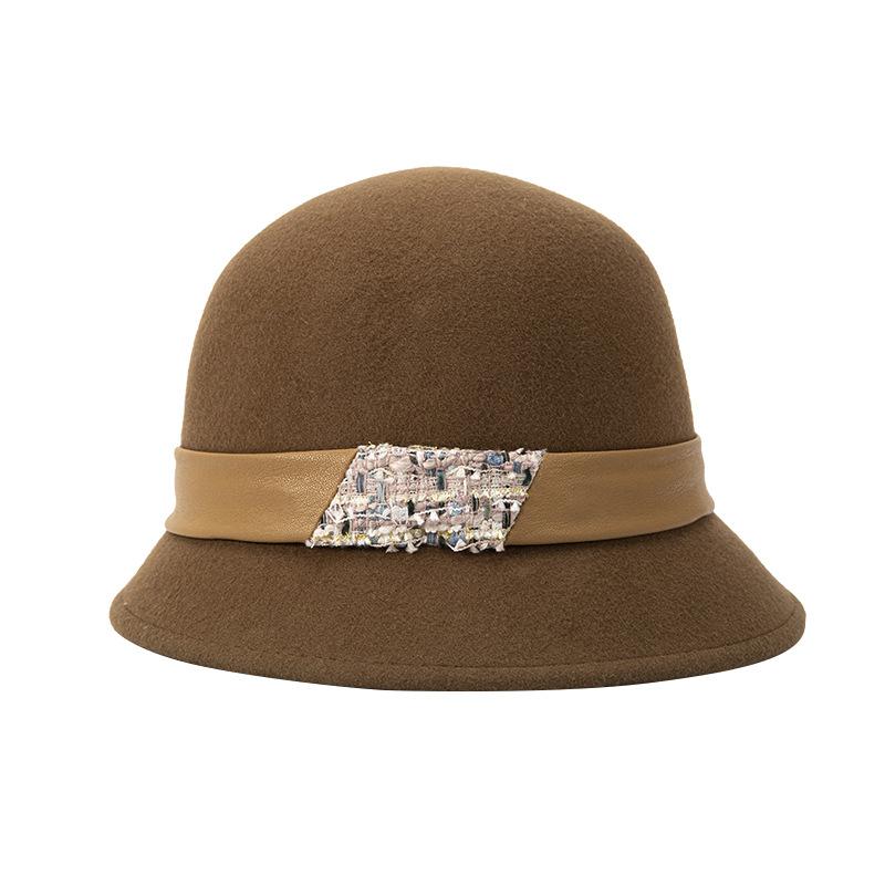 Autumn and Winter New British Celebrity Wool Top Hat Elegant Retro Basin Hat Versatile Fisherman Hat Children Age Reduction