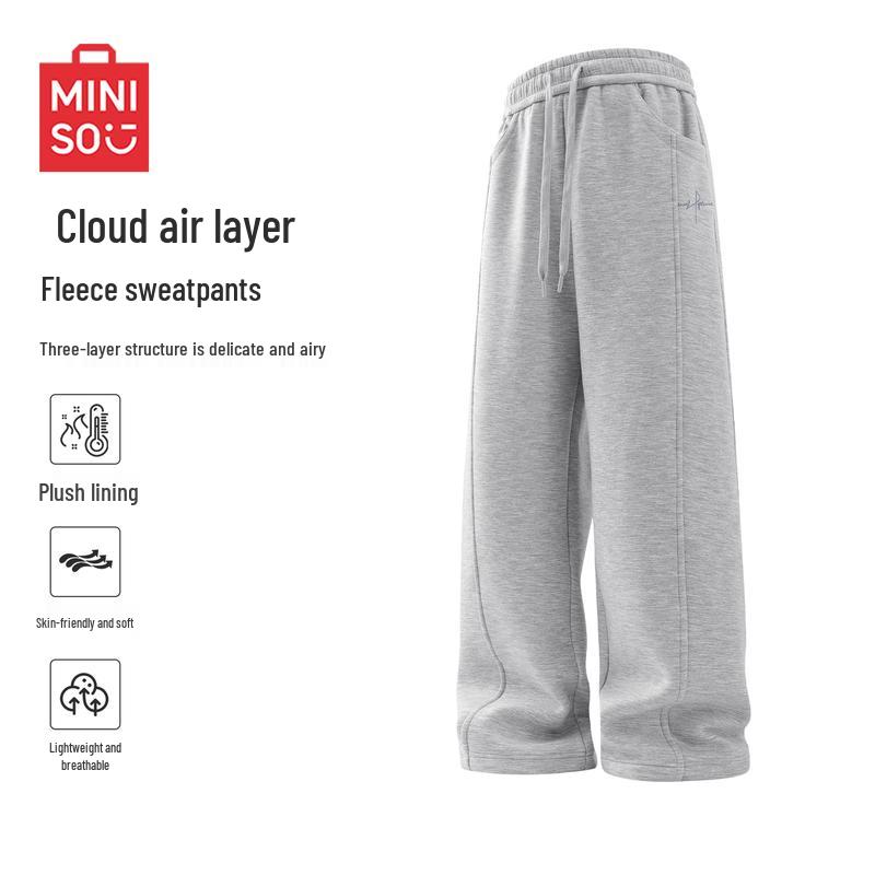 MINISO Men s Winter Plush Air Layer Loose Casual Sweatpants 3XL