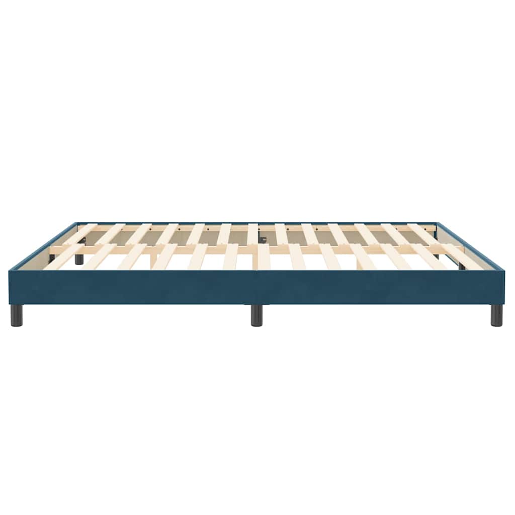 Box Spring Bed Without Mattress Dark Blue 200 X 220 Cm Velvet