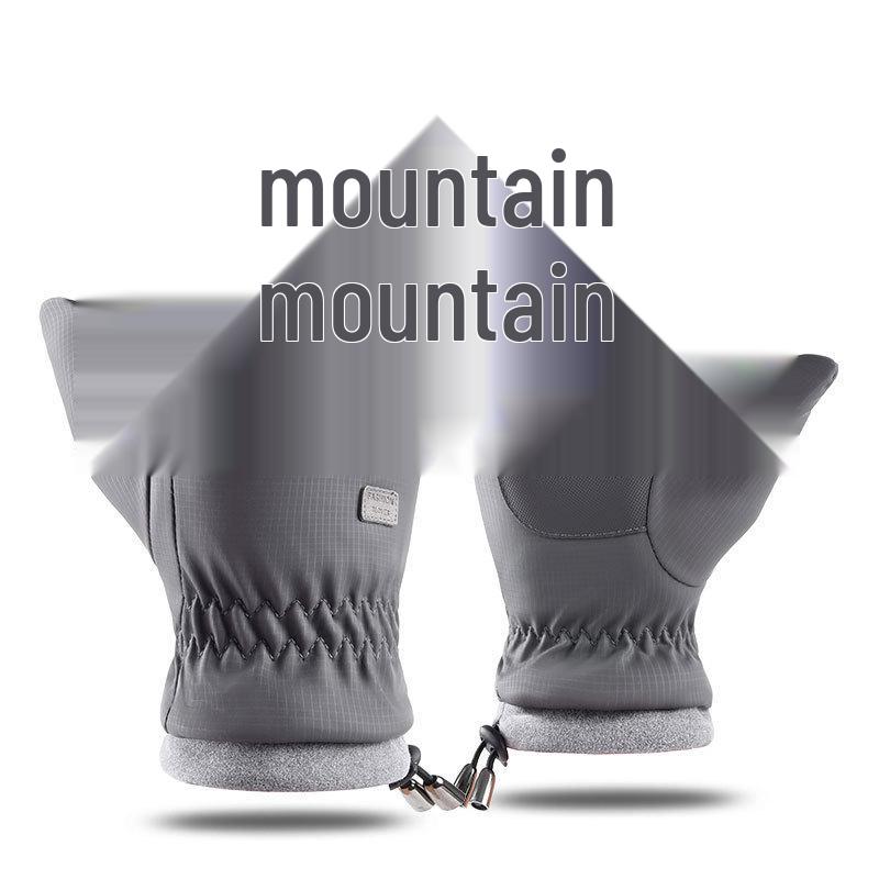 Men's Windproof Waterproof Touchscreen Winter Gloves: Thick, Velvet-Lined for Cycling and Skiing
