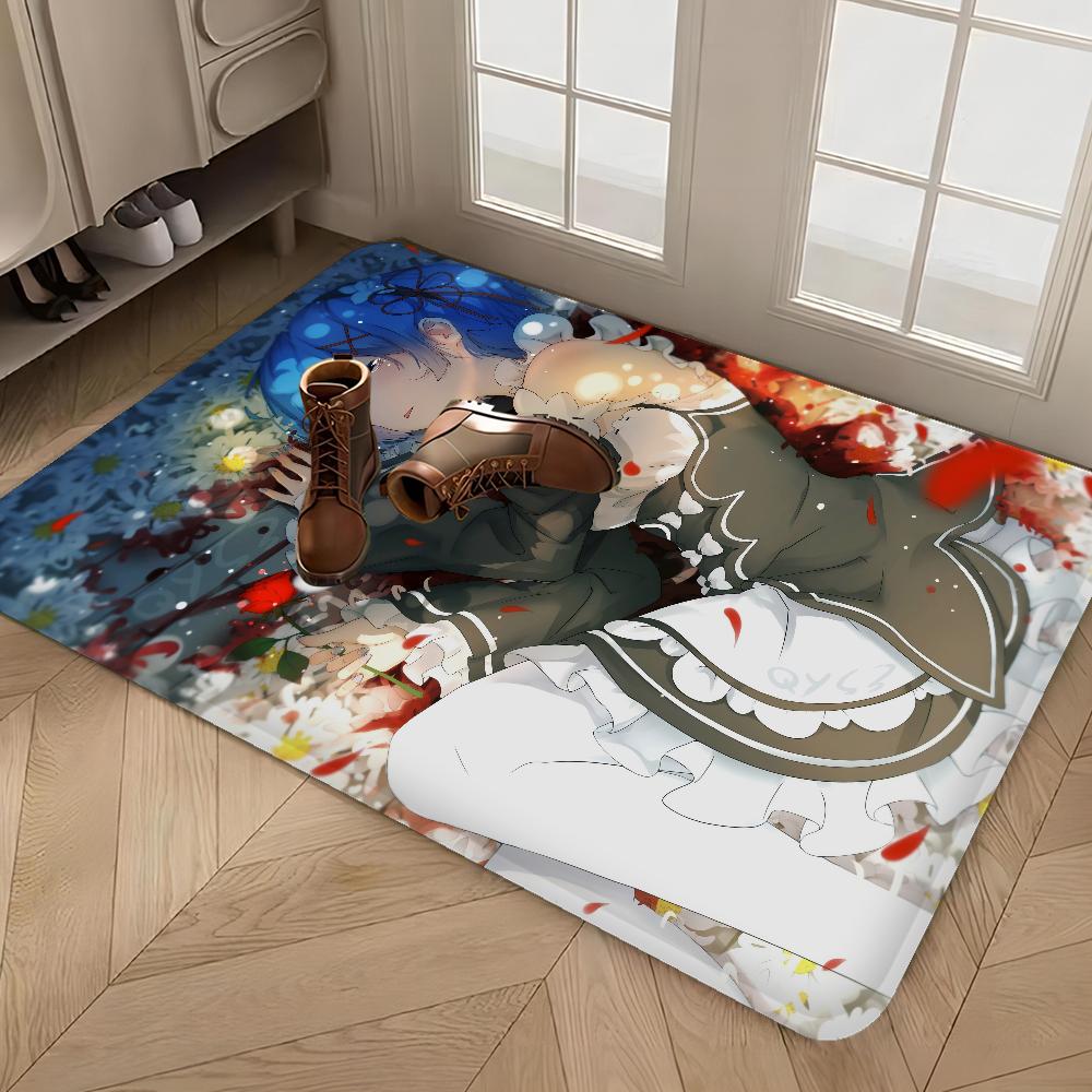 Re Zero Anime Room Mats Retro Multiple Choice Living Room Kitchen Rug Non-Slip Welcome Rug