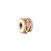 Gold Plated Sparking HeartFlower Charm Beads Pendant Fit Original Copper Bracelet Necklace Beads For Diy Jewelry Women Gift