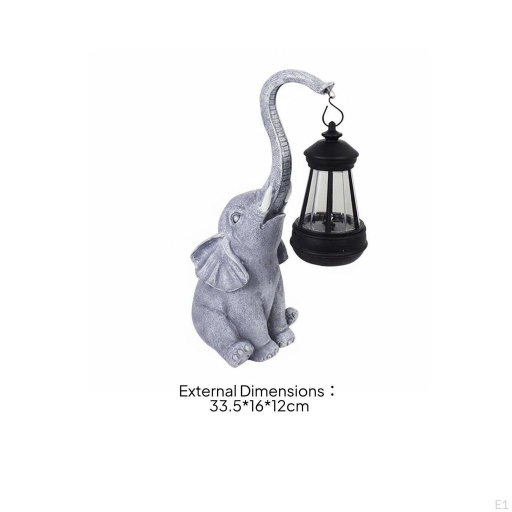 Sunlit Garden Statue Light Waterproof Solar Elephant Weather Resistant Outdoor Decoration for