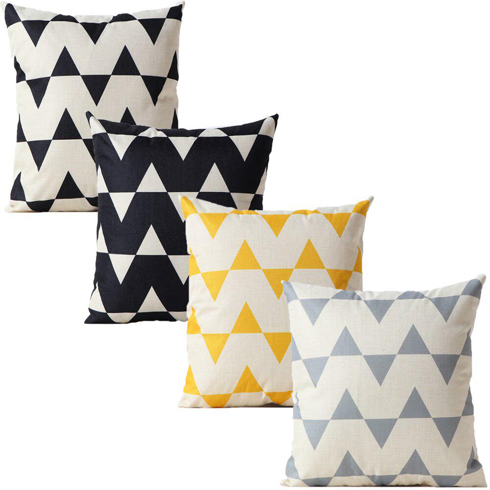 Geometric Pillow Case Plush Modern Print Decorative Pillowcases Home