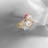 Elegant Christmas Snowman Brooch Stylish Pearls Breastpin Enamel Metal Lapel Pins for Women Festive Holiday Gift for Her