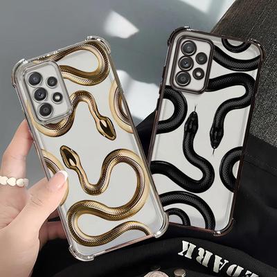 Case for Samsung Galaxy A35 A36 A16 A25 A24 A33 A13 A21s A52 A17 A15 A26 Soft Cover Luxury Snake Graphic