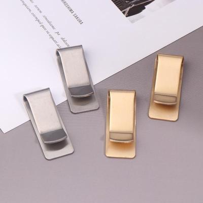 Stainless Steel Slim Pocket Men Design Money Clip Wallet Cash Id Credit Card Business Dollar Holder Brass Bill Clamp