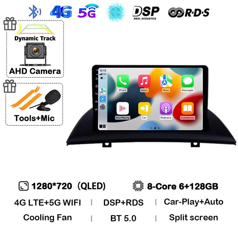 Android 14 Carplay Auto Car Radio For BMW X3 E83 2004 2005-2007-2009 2010 2011 2012 Multimedia Stereo Video Player GPS 4G WIFI