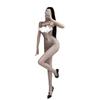 Sex Stockings New Sexy Free-release Open File Fully Transparent Hollow Fishing Net One-piece Underwear Black Silk Temptation