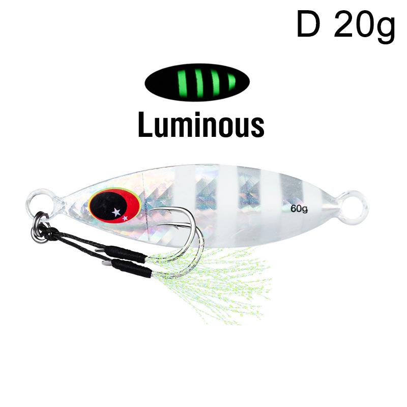 Metal Jig Spoon Lure 10G 20G Artificial Bait Shore Slow Jigging Hard Bass Fishing Tackle Fishing Artificial Bait