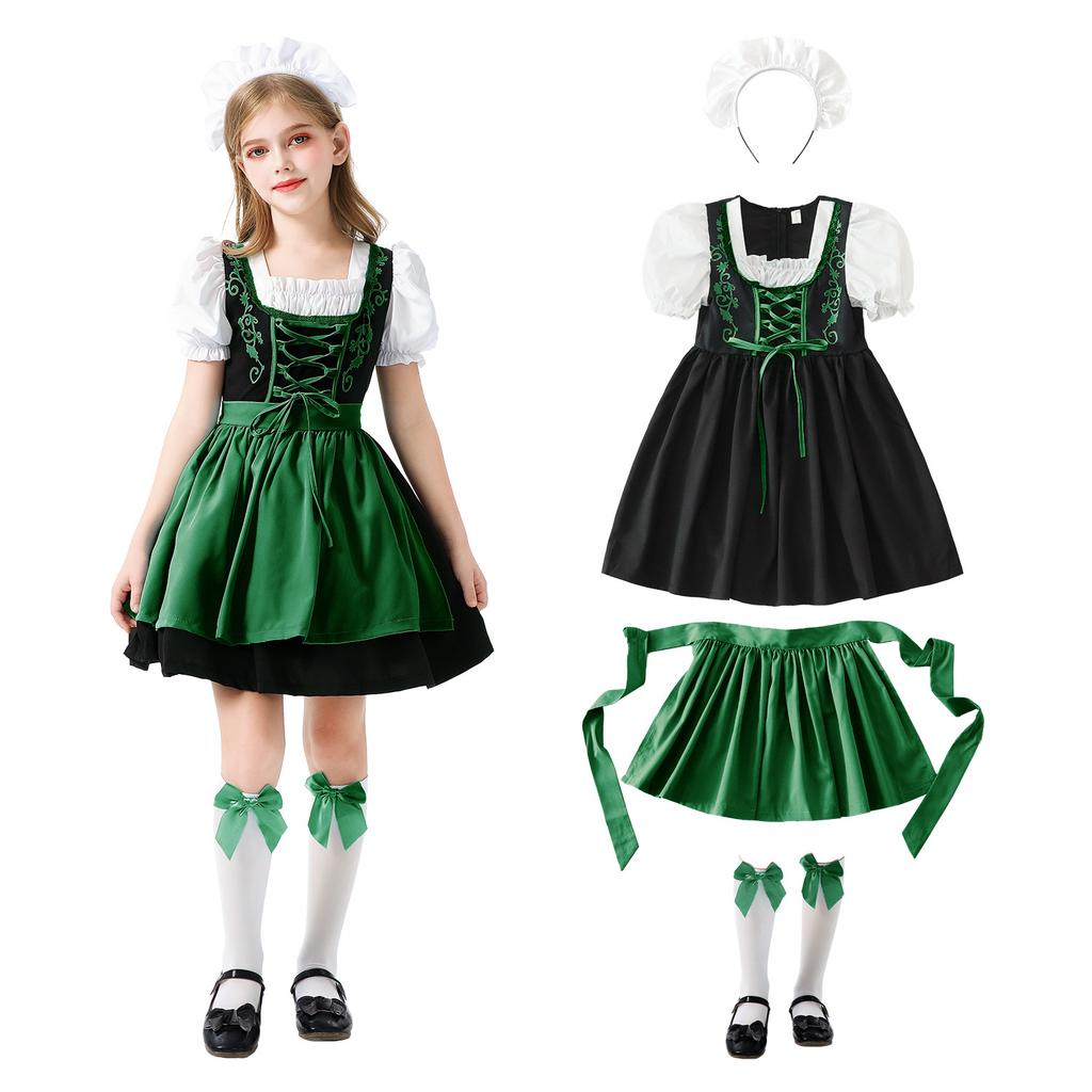 Halloween Bavaria Children's Costume Germany Munich Oktoberfest Maid Dress Girl Dirndl Dress