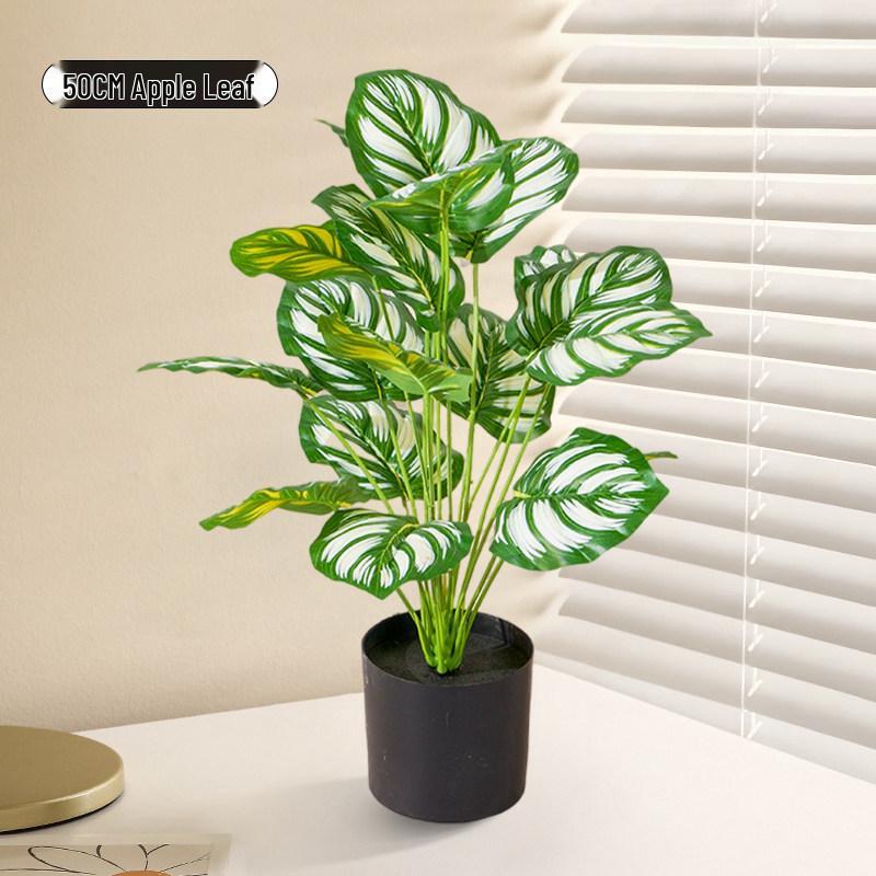 Small Monstera Artificial Plant for Indoor Decor - Potted Decoration for Offices, Living Rooms, and Desktops