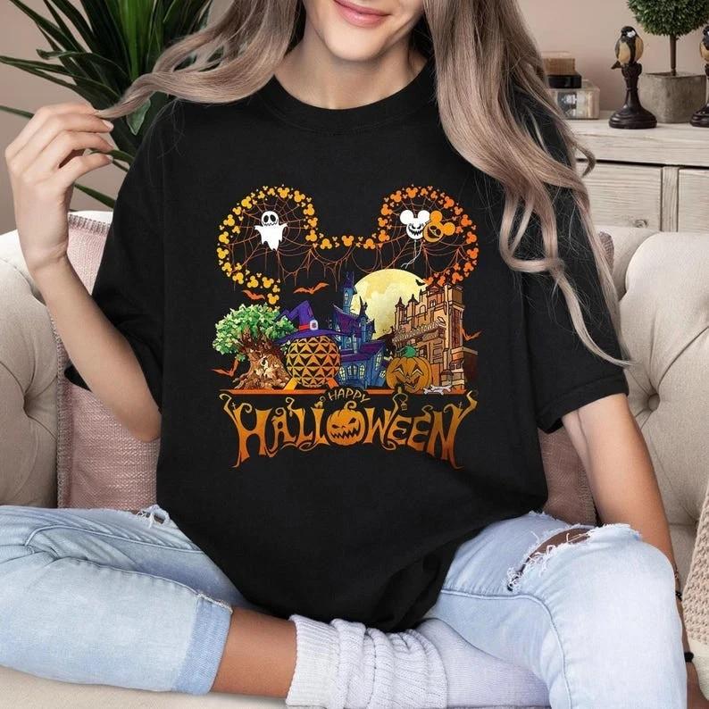 Open Deal Disneyland Resort 2025 Halloween Mickey Ghost Adult Unisex T-Shirt XXXL