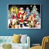 Diamond painted Santa cross stitch